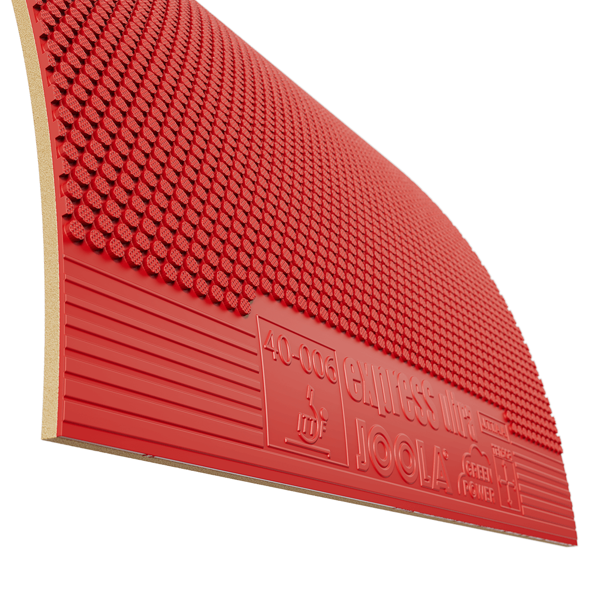 Tischtennisbelag JOOLA Express Ultra mit Noppen außen, rot.