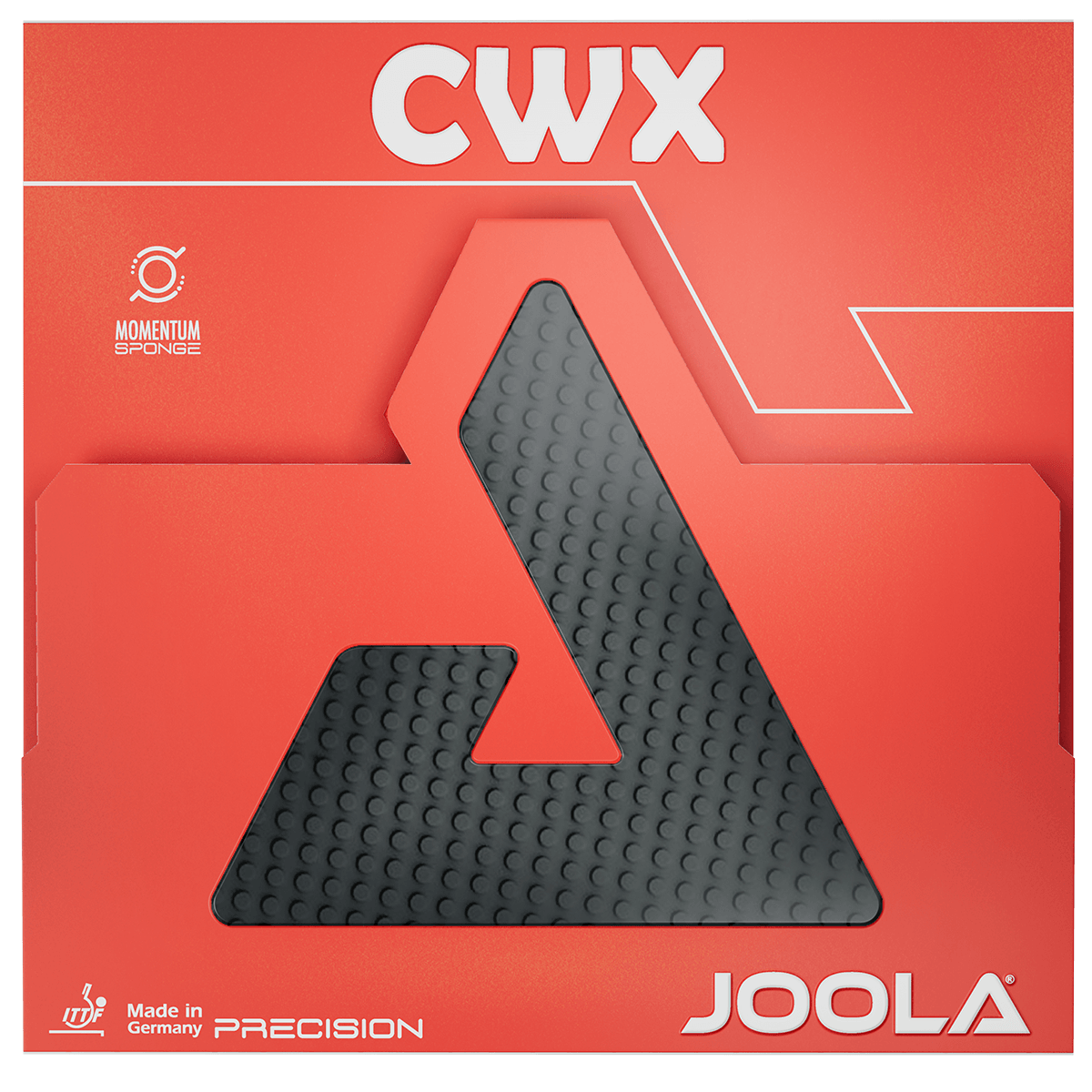 Produktbild eines roten Verpackungskartons mit einer schwarzen, dreieckigen Fahrradreflektorschicht.