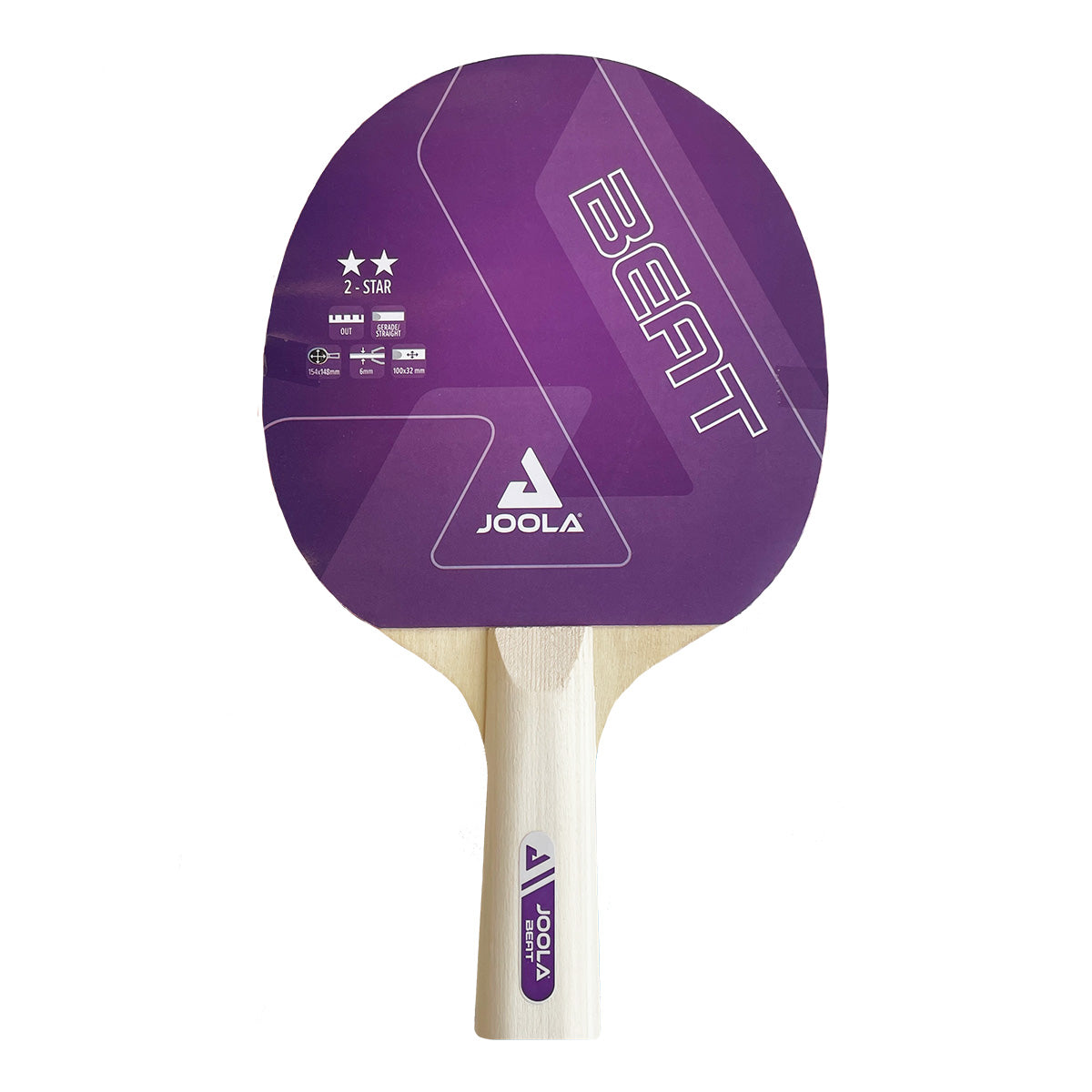JOOLA Tischtennisschläger BEAT in Seitenansicht mit Fokus auf das Design.
