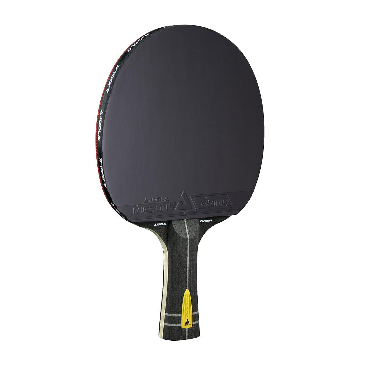 Tischtennisschläger mit schwarzem Belag und Holzgriff, Marke JOOLA.