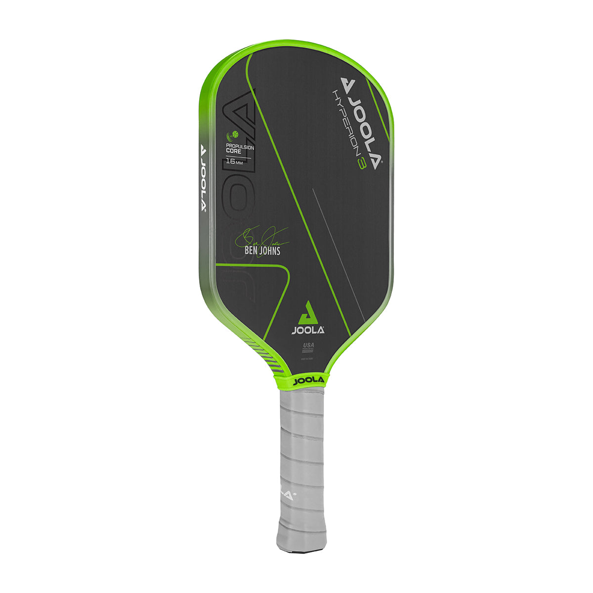 Fokus auf das Material des JOOLA Pickleball Schläger Ben Johns Hyperion 3 16, zeigt das innovative Design.