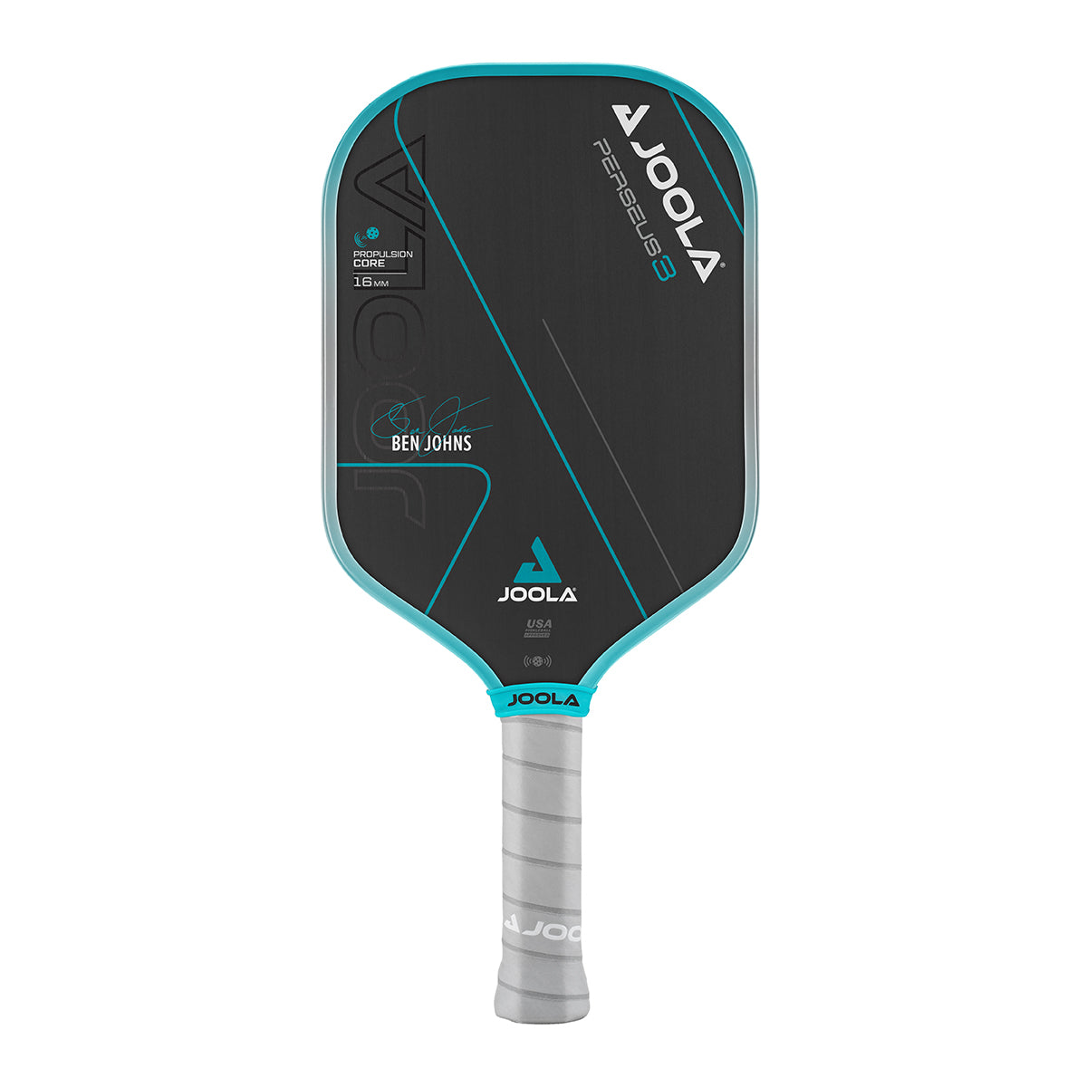 JOOLA Pickleball Schläger Ben Johns Perseus 3 16 in Seitenansicht mit Fokus auf das Design.